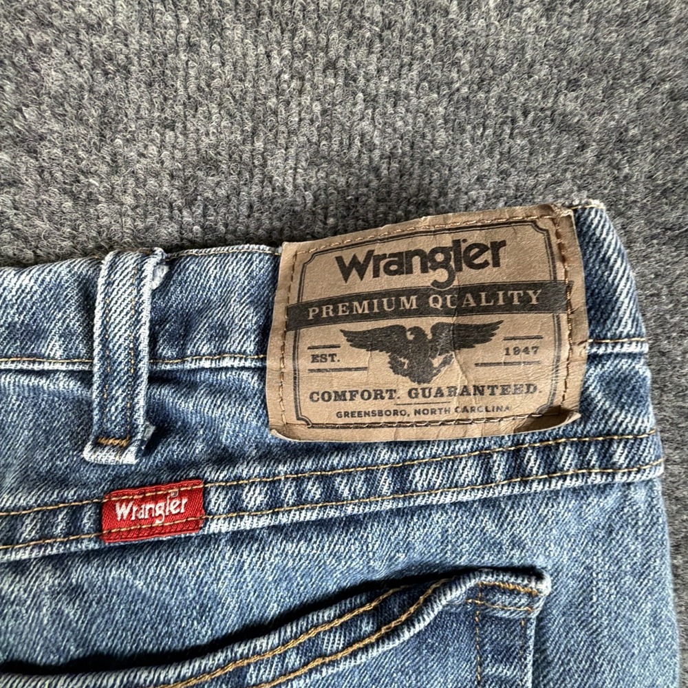 Wrangler Five Star Regular Fit Jeans Men's 48x32 (47x31 Act) Light Blue Denim - Picture 11 of 12